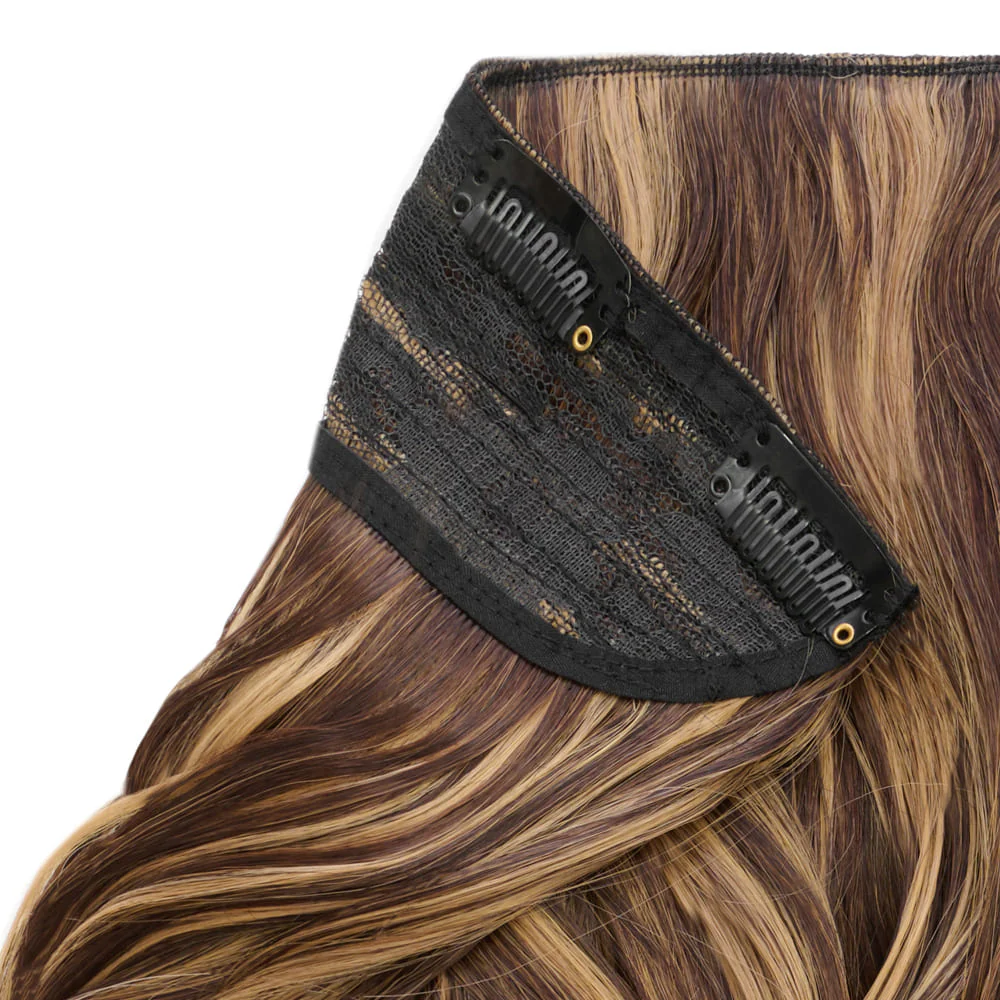 Stranded 20" One Piece Wand Wave Clip-in Hair Extension - Colour #4/27 Coral Bells - Image 2