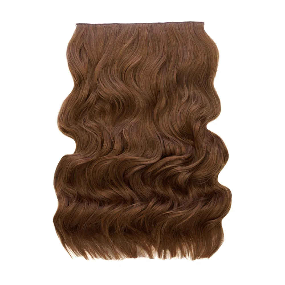 Stranded 20" One Piece Wand Wave Clip-in Hair Extension - Colour #5 Caramel Cosmos