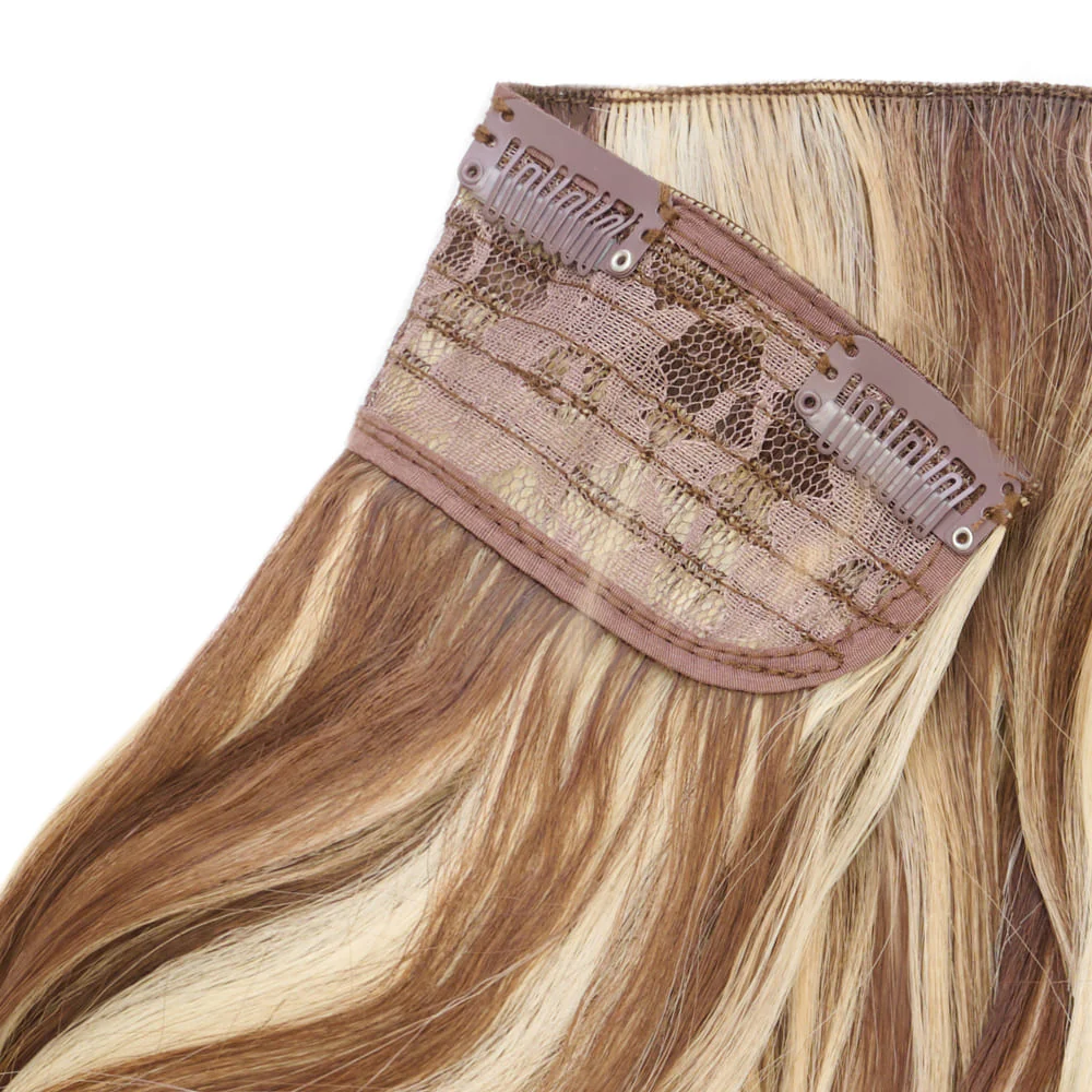 Stranded 20" One Piece Wand Wave Clip-in Hair Extension - Colour #6/16/613 Safari Sunset - Image 2
