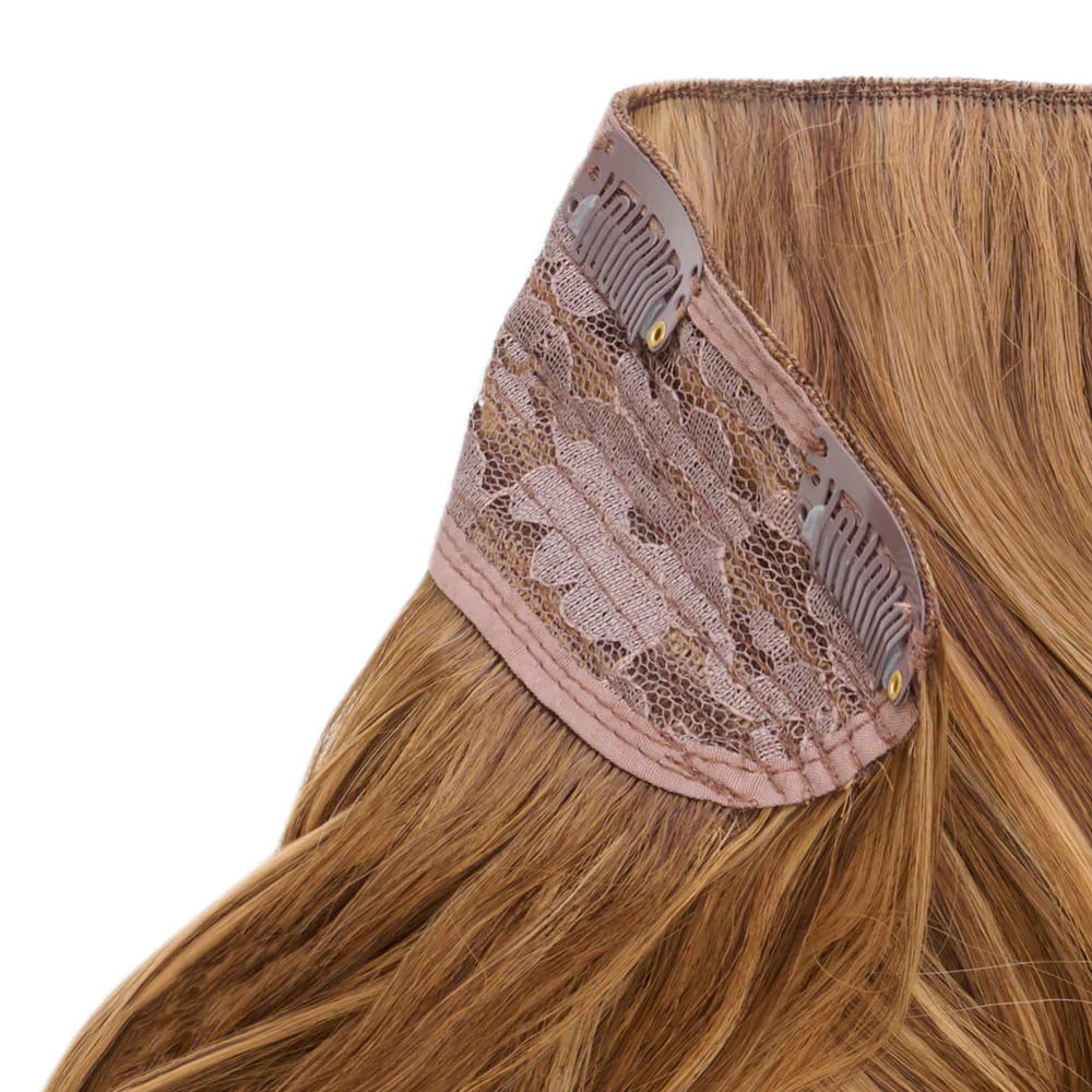 Stranded 20" One Piece Wand Wave Clip-in Hair Extension - Colour #6/27 Honey Blush - Image 2
