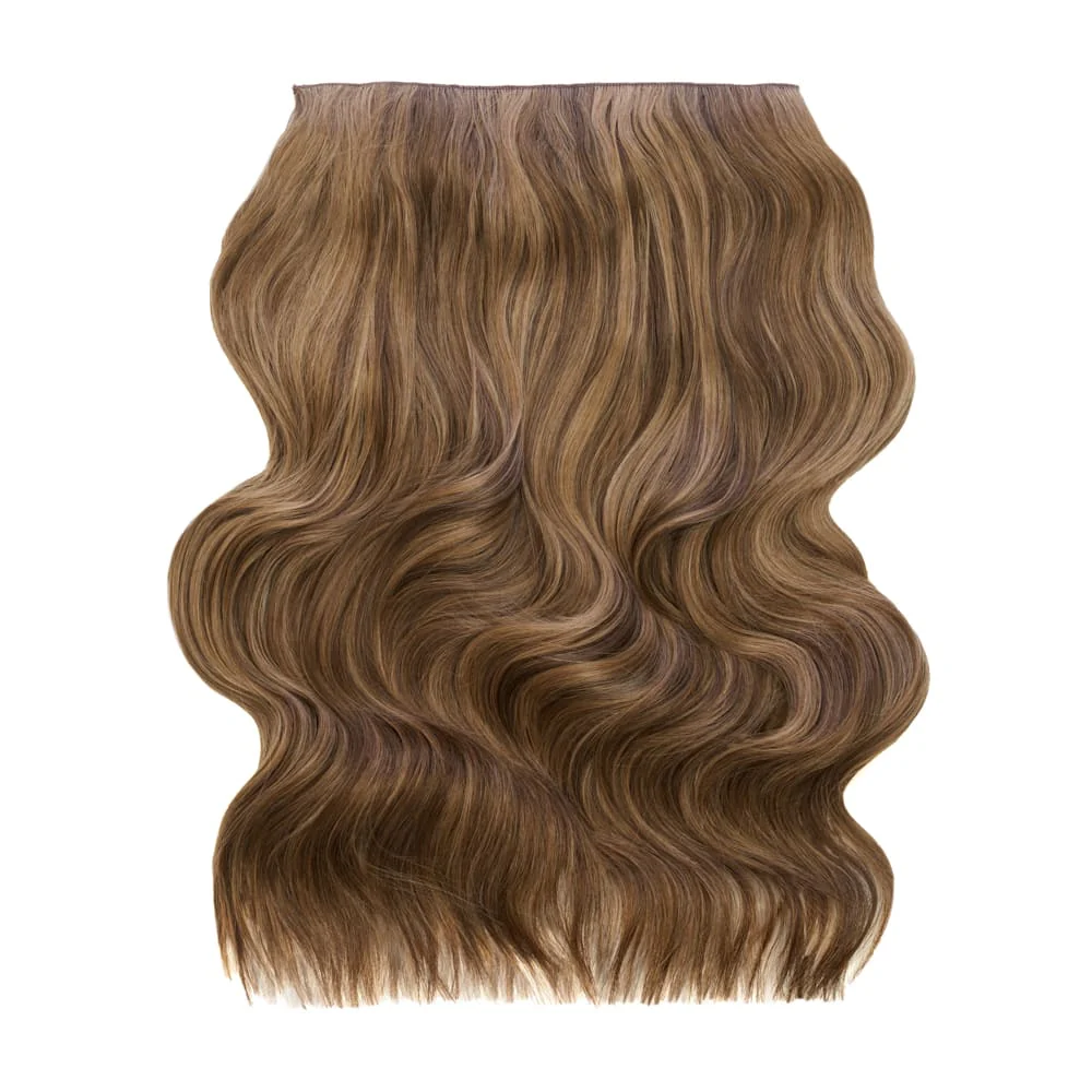 Stranded 20" One Piece Wand Wave Clip-in Hair Extension - Colour #8/10 Baby Bronde