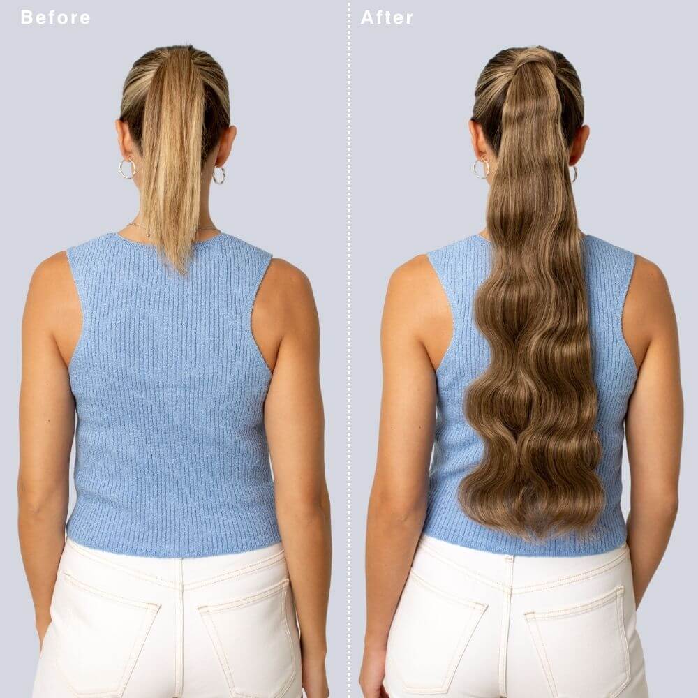 Stranded Body Wave Wrap Around Ponytail - Colour #1001 Polar Star - Image 4