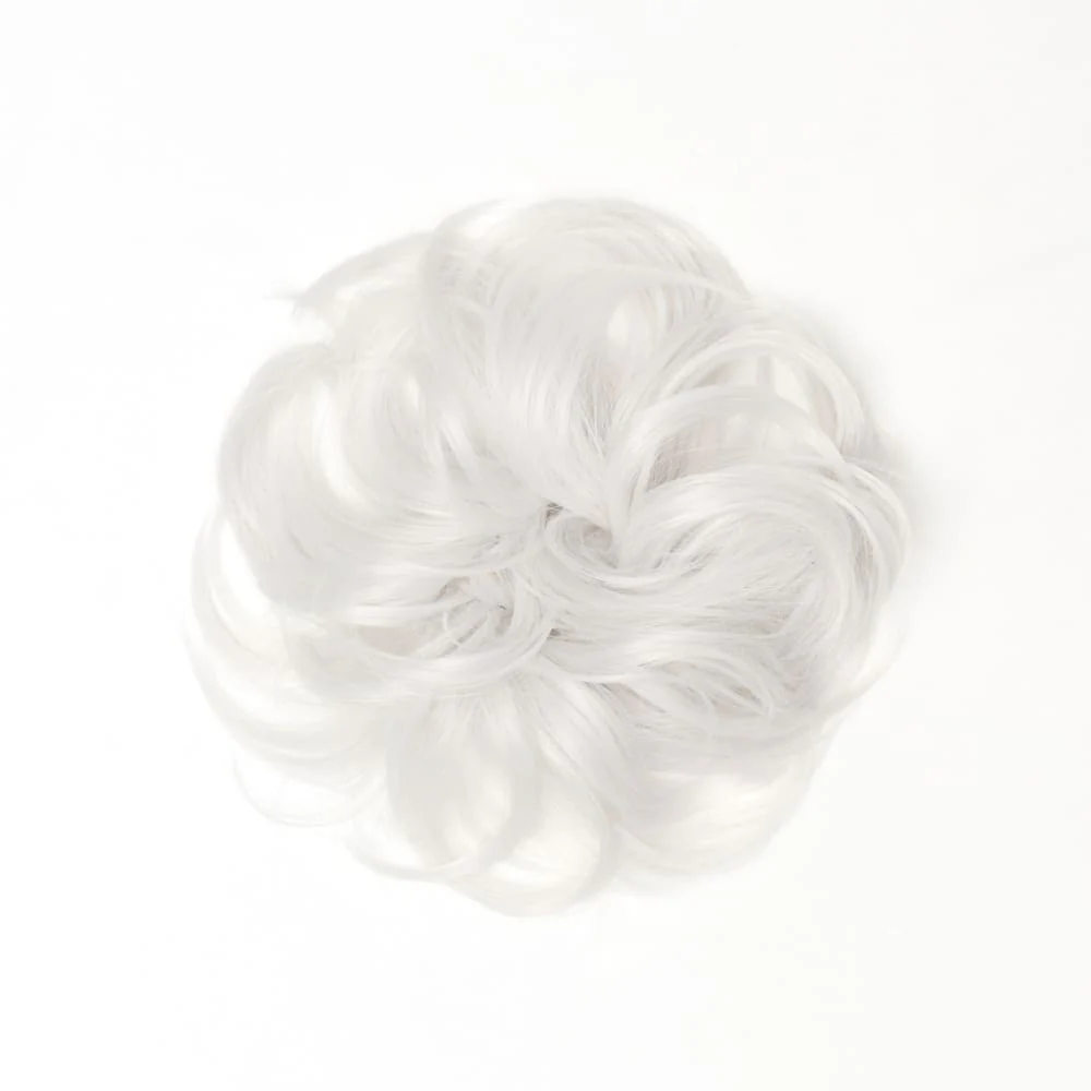 Stranded Flicky Messy Scrunchie Bun - Colour #113 Snowdrop