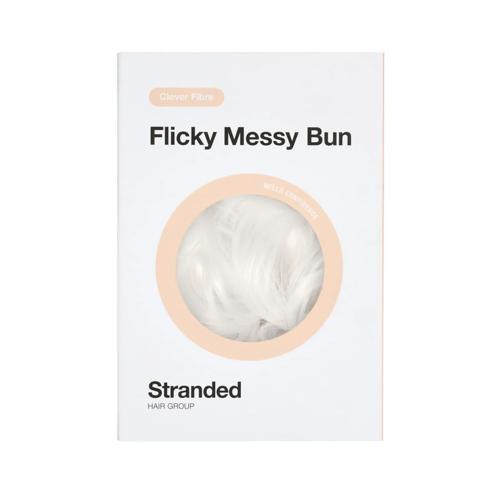 Stranded Flicky Messy Scrunchie Bun - Colour #113 Snowdrop - Image 2