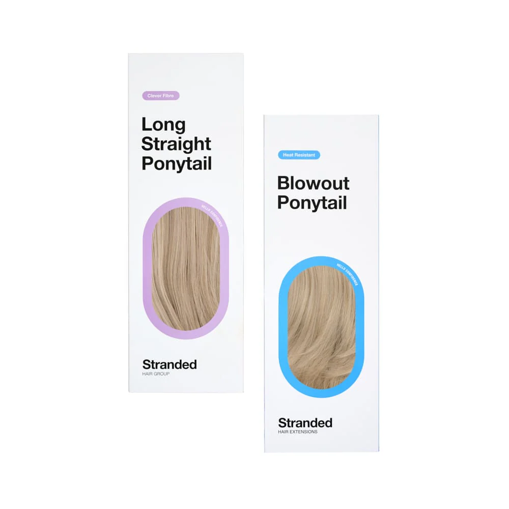 Stranded Long Pony Duo - Straight & Blowout - Colour #112 Ash Moon