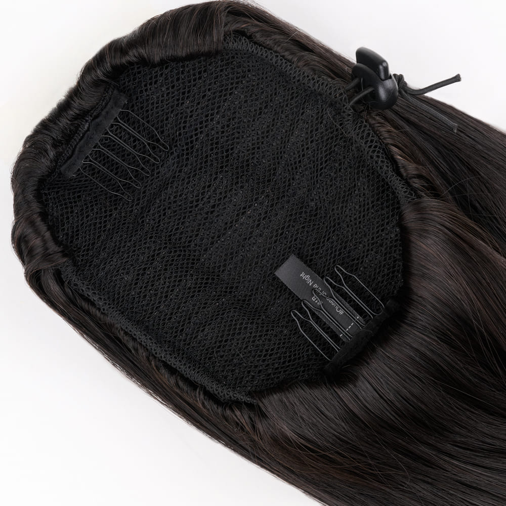 Stranded Long Straight Clip-in Ponytail - Colour #1B Queen of the night - Image 3