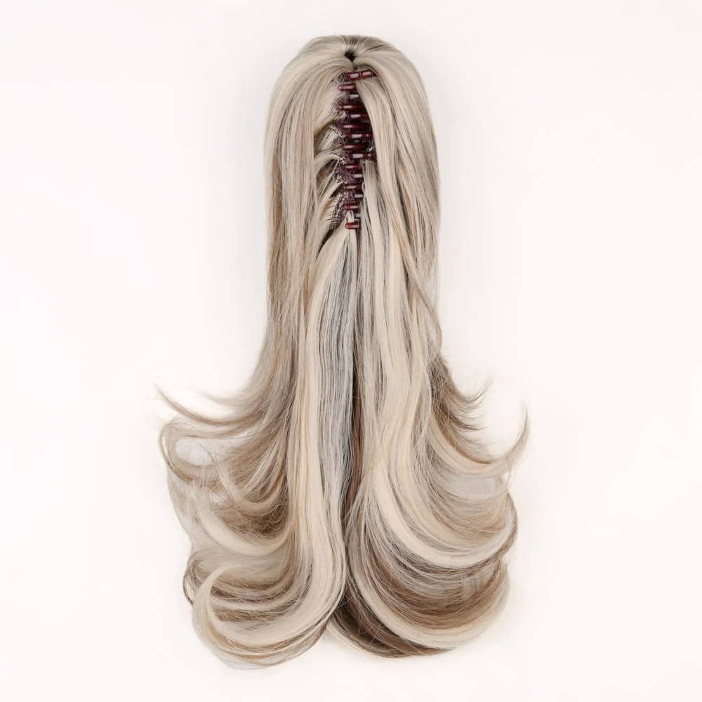 Stranded Medium Flicky Clip-on Ponytail - Colour #18/68 Ash Willow - Image 2