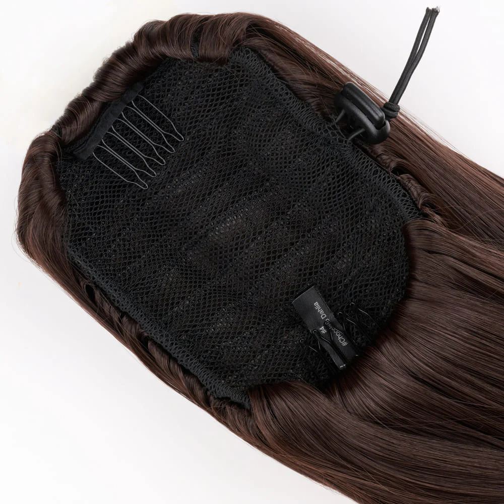 Stranded Medium Flicky Clip-on Ponytail - Colour #4 Chocolate Dahlia - Image 3