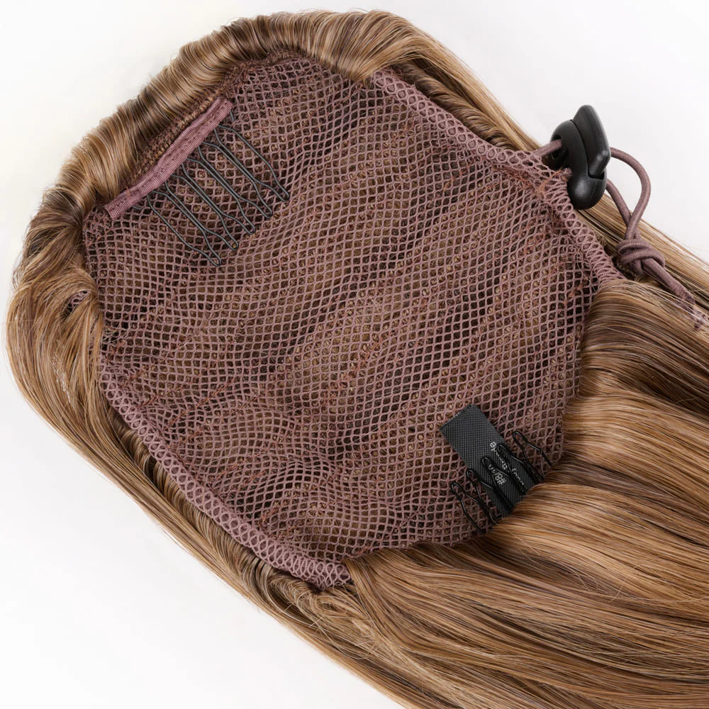 Stranded Medium Flicky Clip-on Ponytail - Colour #8/10 Baby Bronde - Image 3