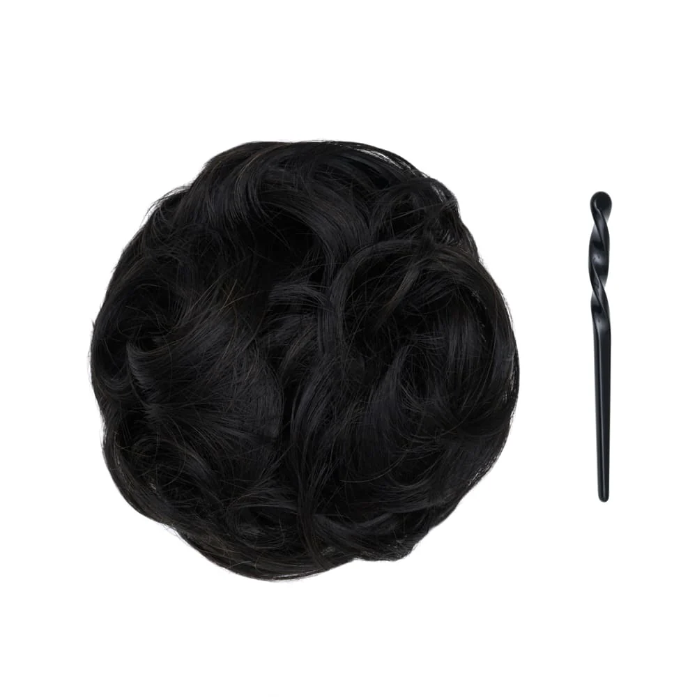 Stranded Mini Messy Bun - #1B Queen of the night